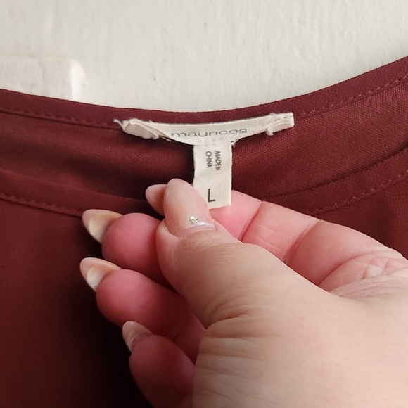 maurices- rust cold shoulder dress - Picture 5 of 6